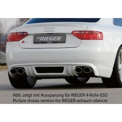 Rieger spojler pod zadný nárazník pre Audi A5 B8, B81 Sportback pred faceliftom r.v. 06/07-07/11, plast ABS bez povrchovej úpravy, mimo S-Line, pre orig. dvojitú koncovku vľavo