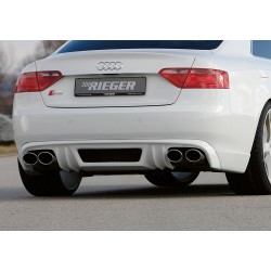 Rieger spojler pod zadný nárazník pre Audi A5 B8, B81 Sportback pred faceliftom r.v. 06/07-07/11, plast ABS bez povrchovej úpravy, mimo S-Line, pre dvojité koncovky na oboch stranách 4x115x85 mm