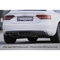 Rieger vložka zadného nárazníka pre Audi A5 B8, B81 Sportback pred faceliftom, plast ABS bez povrchovej úpravy, mimo S-Line, pre orig. dvojitú koncovku vľavo