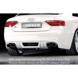 Rieger spojler pod zadný nárazník pre Audi A5 S5 B8, B81 Sportback pred faceliftom r.v. 06/07-07/11, plast ABS bez povrchovej úpravy, S-Line, pre orig. koncovky na oboch stranách