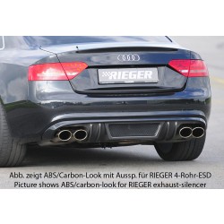 Rieger vložka zadného nárazníka pre Audi A5 B8, B81 Sportback pred faceliftom, plast ABS bez povrchovej úpravy, S-Line, pre orig. koncovky na oboch stranách