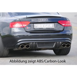 Rieger vložka zadného nárazníka pre Audi A5 B8, B81 Sportback pred faceliftom, plast ABS bez povrchovej úpravy, S-Line, pre športové koncovky na oboch stranách 4x115x85 mm