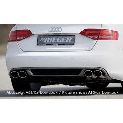 Rieger vložka zadného nárazníka pre Audi A4 B8, B81 avant, sedan pred faceliftom, plast ABS bez povrchovej úpravy, mimo S-Line, pre športové koncovky na oboch stranách 4x115x85 mm