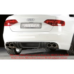 Rieger spojler pod zadný nárazník pre Audi A4 B8, B81 avant, sedan pred faceliftom r.v. 11/07-12/11, plast ABS bez povrchovej úpravy, mimo S-Line, pre orig. koncovky na oboch stranách