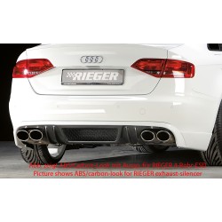 Rieger spojler pod zadný nárazník pre Audi A4 B8, B81 avant, sedan pred faceliftom r.v. 11/07-12/11, plast ABS bez povrchovej úpravy, mimo S-Line, pre orig. dvojitú koncovku vľavo