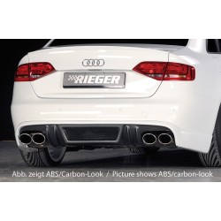 Rieger spojler pod zadný nárazník pre Audi A4 B8, B81 avant, sedan pred faceliftom r.v. 11/07-12/11, plast ABS bez povrchovej úpravy, S-Line, pre dvojité koncovky na oboch stranách 4x115x85 mm