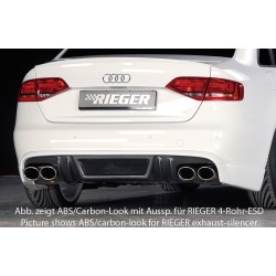 Rieger spojler pod zadný nárazník pre Audi A4 B8, B81 avant, sedan pred faceliftom r.v. 11/07-12/11, plast ABS bez povrchovej úpravy, S-Line, pro koncovky na obou stranách