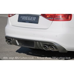 Rieger vložka zadného nárazníka pre Audi A4 B8, B81 avant, sedan pred faceliftom, plast ABS bez povrchovej úpravy, pre športové koncovky na oboch stranách 4x115x85 mm