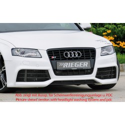 Rieger kompletný predný nárazník pro Audi A4 B8, B81 avant, sedan pred faceliftom, plast ABS bez povrchovej úpravy, pro vozy bez ostřikovačů světlometů a parkovacího asistenta (PDC)