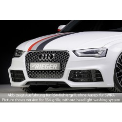Rieger kompletný predný nárazník pro Audi A4 B8, B81 avant, sedan po faceliftu, plast ABS bez povrchovej úpravy, pro masku A4/S4, pro vozy s ostrekovačmi svetlometov