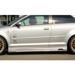 Rieger bočný prah mont. strana pravá pro Audi A3 8P 3-dver., plast ABS bez povrchovej úpravy, s prelisom a výrezom