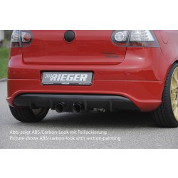 Rieger spojler pod zadný nárazník pre Volkswagen Golf 5 1K 3-dver., 5-dver., GTI, plast ABS bez povrchovej úpravy, pre dvojitú koncovku uprostred