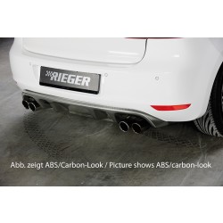 Rieger vložka zadného nárazníka pre Volkswagen Golf 6 3-dver., 5-dver., plast ABS bez povrchovej úpravy, pre dvojité koncovky na oboch stranách
