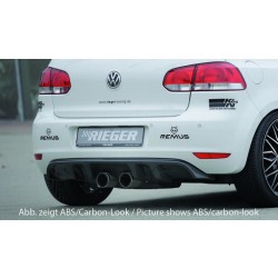 Rieger vložka zadného nárazníka pre Volkswagen Golf 6 3-dver., 5-dver., plast ABS bez povrchovej úpravy, pre dvojitú koncovku uprostred