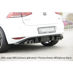 Rieger vložka zadného nárazníka pre Volkswagen Golf 7 vr. GTI, GTI Clubsport 3-dver., 5-dver. pred faceliftom, plast ABS bez povrchovej úpravy, pre dvojité koncovky na oboch stranách