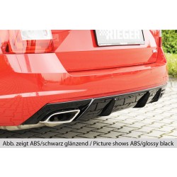 Rieger vložka zadného nárazníka pre Škoda Octavia RS 5E combi, sedan vr. faceliftu, plast ABS bez povrchovej úpravy, pre vozidlá s nasadzovacím ťažným zariadením