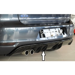 Rieger vložka zadného nárazníka s dvojitými žebry pro Volkswagen Golf 6 vr. GTD 3-dver., 5-dver., kabriolet, plast ABS lakovaný do čiernej lesklej farby
