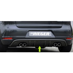 Rieger vložka zadného nárazníka s dvojitými žebry pro Volkswagen Golf 6 kabriolet, plast ABS lakovaný do čiernej lesklej farby