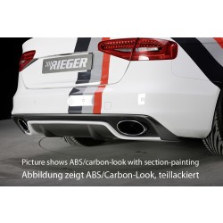 Rieger vložka zadného nárazníka pre Audi A4 B8, B81 avant, sedan po faceliftu, plast ABS lakovaný do čiernej lesklej farby