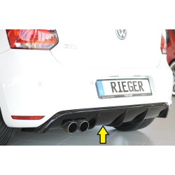Rieger vložka zadného nárazníka (GBL-47213) pro Volkswagen Polo 6 GTI 3-dver., plast ABS lakovaný do čiernej lesklej farby