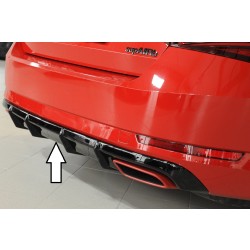 Rieger vložka zadného nárazníka pre Škoda Superb III 3T, 3V combi, sedan vr. faceliftu, plast ABS lakovaný do čiernej lesklej farby, 2.0 TSI (200/206kW), pro vozy bez tažného zařízení