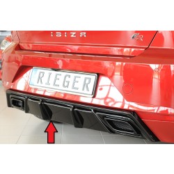 Rieger vložka zadného nárazníka pre Seat Ibiza FR KJ 5-dver., plast ABS lakovaný do čiernej lesklej farby, pro orig. výfukový systém