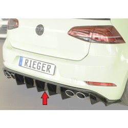 Rieger vložka zadného nárazníka pre Volkswagen Golf 7 R 5-dver., plast ABS lakovaný do čiernej lesklej farby