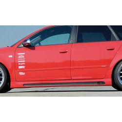 Rieger bočný prah mont. strana pravá pro Audi A4 8E avant, sedan po faceliftu, r.v. 11/00-10/04, 11/04-, plast ABS s povrchovou úpravou Carbon-Look, s prelisom a výrezom
