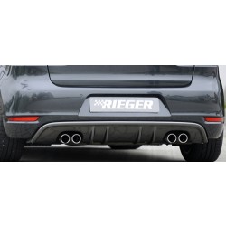 Rieger vložka zadného nárazníka s dvojitými žebry pro Volkswagen Golf 6 vr. GTD 3-dver., 5-dver., kabriolet, plast ABS s povrchovou úpravou Carbon-Look, pre dvojité koncovky na oboch stranách