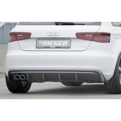 Rieger vložka zadného nárazníka pre Audi A3 8V 3-dver. (hatchback 8V1), 5-dver. (sportback 8VA) pred faceliftom, plast ABS s povrchovou úpravou Carbon-Look, pre dvojitú koncovku vlevo