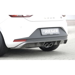 Rieger vložka zadného nárazníka pre Seat Leon FR 5F 3-dver. (sc), 5-dver. pred faceliftom, plast ABS s povrchovou úpravou Carbon-Look, pre dvojitú koncovku uprostred