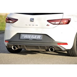 Rieger vložka zadného nárazníka pre Seat Leon FR 5F 3-dver. (sc), 5-dver. pred faceliftom, plast ABS s povrchovou úpravou Carbon-Look, pre športové koncovky na oboch stranách 100 mm