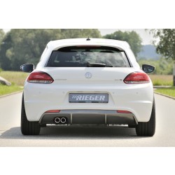 Rieger vložka zadného nárazníka pre R-Line zadný nárazník pre Volkswagen Scirocco 3 13 2-dver. vr. faceliftu, plast ABS s povrchovou úpravou Carbon-Look, pre orig. dvojitú koncovku vľavo