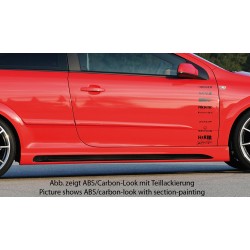 Rieger bočný prah mont. strana ľavá pro Opel Astra H GTC, Twin-Top 3-dver., kabriolet, plast ABS s povrchovou úpravou Carbon-Look, s prelisom a výrezom