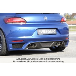 Rieger spojler pod zadný nárazník pre Volkswagen Scirocco 3 13 2-dver. pred faceliftom r.v. 08/08-04/14, plast ABS s povrchovou úpravou Carbon-Look, pre dvojité koncovky na oboch stranách