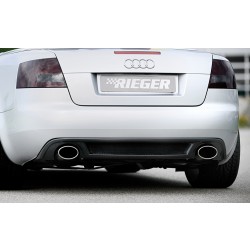 Rieger vložka zadného nárazníka pre Audi A4 8H kabriolet, plast ABS s povrchovou úpravou Carbon-Look, pre športové koncovky na oboch stranách 140x90 mm