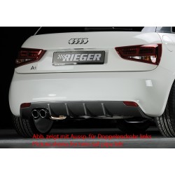 Rieger vložka zadného nárazníka pre Audi A1 8X 3-dver., 5-dver. (sportback) pred faceliftom, plast ABS s povrchovou úpravou Carbon-Look, pro orig. jednoduchou koncovku vlevo