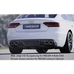 Rieger spojler pod zadný nárazník pre Audi A5 B8, B81 Sportback pred faceliftom r.v. 06/07-07/11, plast ABS s povrchovou úpravou Carbon-Look, mimo S-Line, pre orig. dvojitú koncovku vľavo
