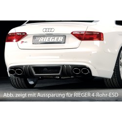 Rieger spojler pod zadný nárazník pre Audi A5 B8, B81 Sportback pred faceliftom r.v. 06/07-07/11, plast ABS s povrchovou úpravou Carbon-Look, S-Line, pre orig. koncovky na oboch stranách