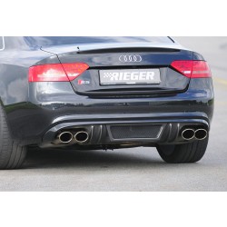 Rieger vložka zadného nárazníka pre Audi A5 B8, B81 Sportback pred faceliftom, plast ABS s povrchovou úpravou Carbon-Look, S-Line, pre športové koncovky na oboch stranách 4x115x85 mm