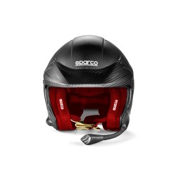 Karbonová prilba Sparco FLUX RJ-aj Carbon, s interkomem a homologáciou FIA, farba: čierno-červená