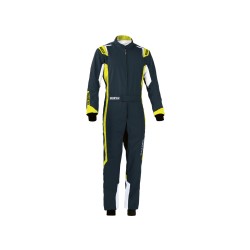 Detská kartingová kombinéza Sparco Thunder, homologácia FIA, farba: sivo-žltá