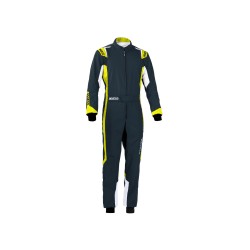 Kartingová kombinéza Sparco Thunder, homologácia FIA, farba: sivo-žltá
