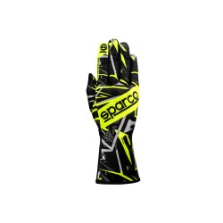 Kartingové rukavice Sparco K-ROOKIE, farba: čierno-žltá