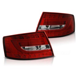 AUDI A6 C6 SEDAN 04-08 - zadné LED svetlá červeno biela 7-pin LED BAR