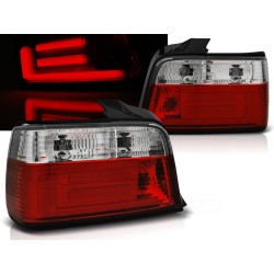 BMW E36 90-99 SEDAN - zadné LED svetlá červeno biela LED BAR
