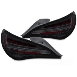 Mercedes CLA C117 / X117 2013-2019 - zadné LED svetlá čierna dymová SEQ red bar s OEM žiarovkou
