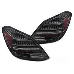 Mercedes triedy C W205 2014-2021 - zadné LED svetlá čierna SEQ pre model s OEM žiarovkovými svetlami