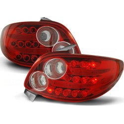 PEUGEOT 206 98- 3D / 5D - zadné LED svetlá červeno biela