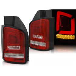 VW T6 15-19 TWIN DOOR - zadné LED svetlá červeno biela LED BAR s dynamickým blinkerom